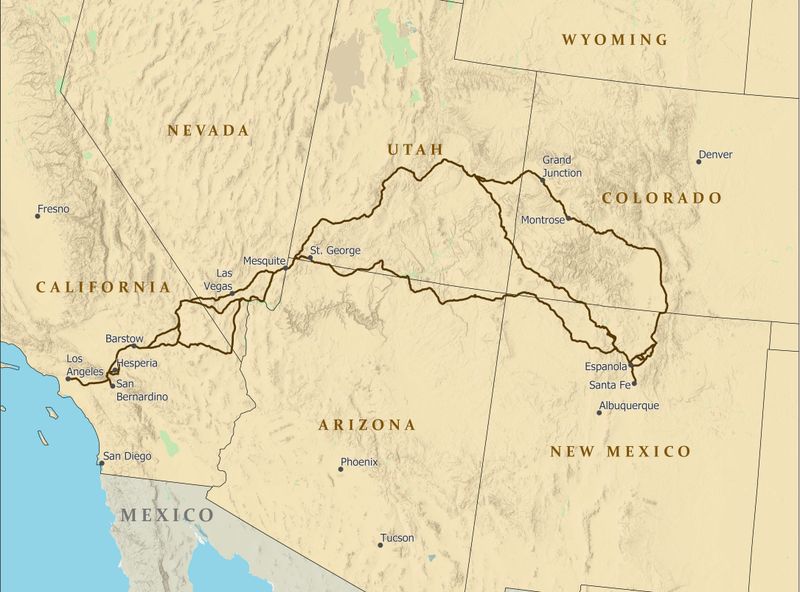 The Old Spanish Trail, Various States