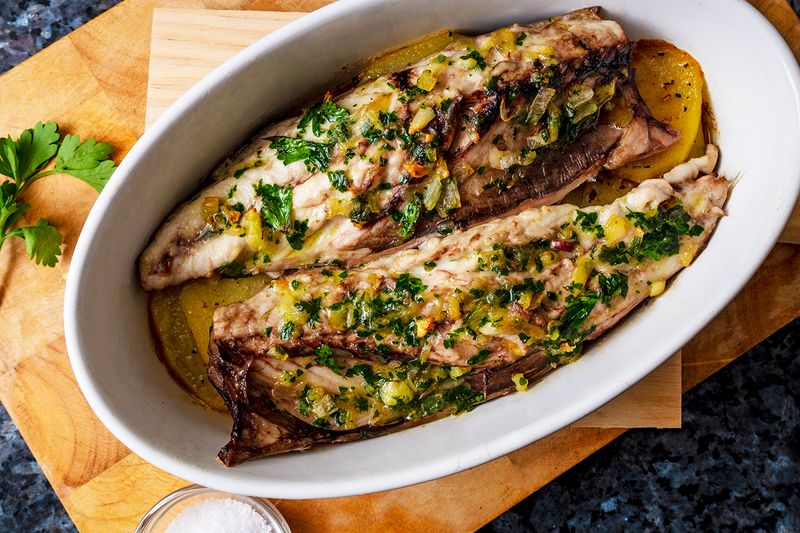 Grilled Yellowtail with Lemon-Herb Marinade