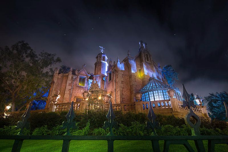 The Haunted Mansion at Night