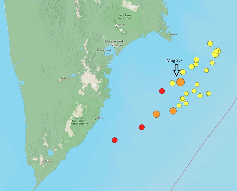 Series of Aftershocks, Including a 7.4 Quake Within Minutes