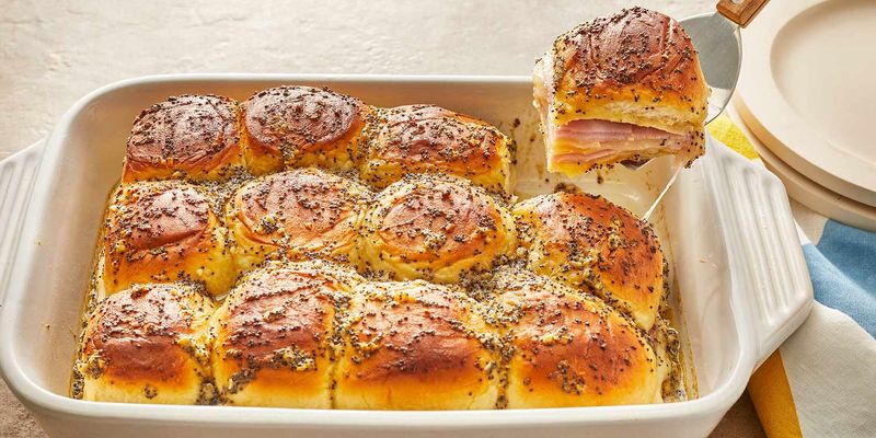 Ham & Cheese Sliders on Sweet Rolls