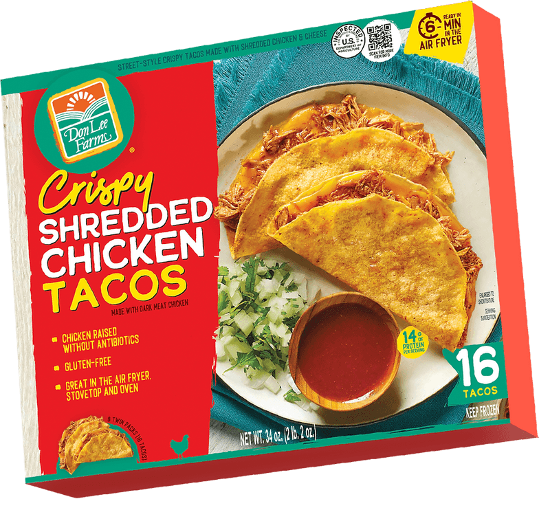 Don Lee Farms Crispy Shredded Chicken Tacos