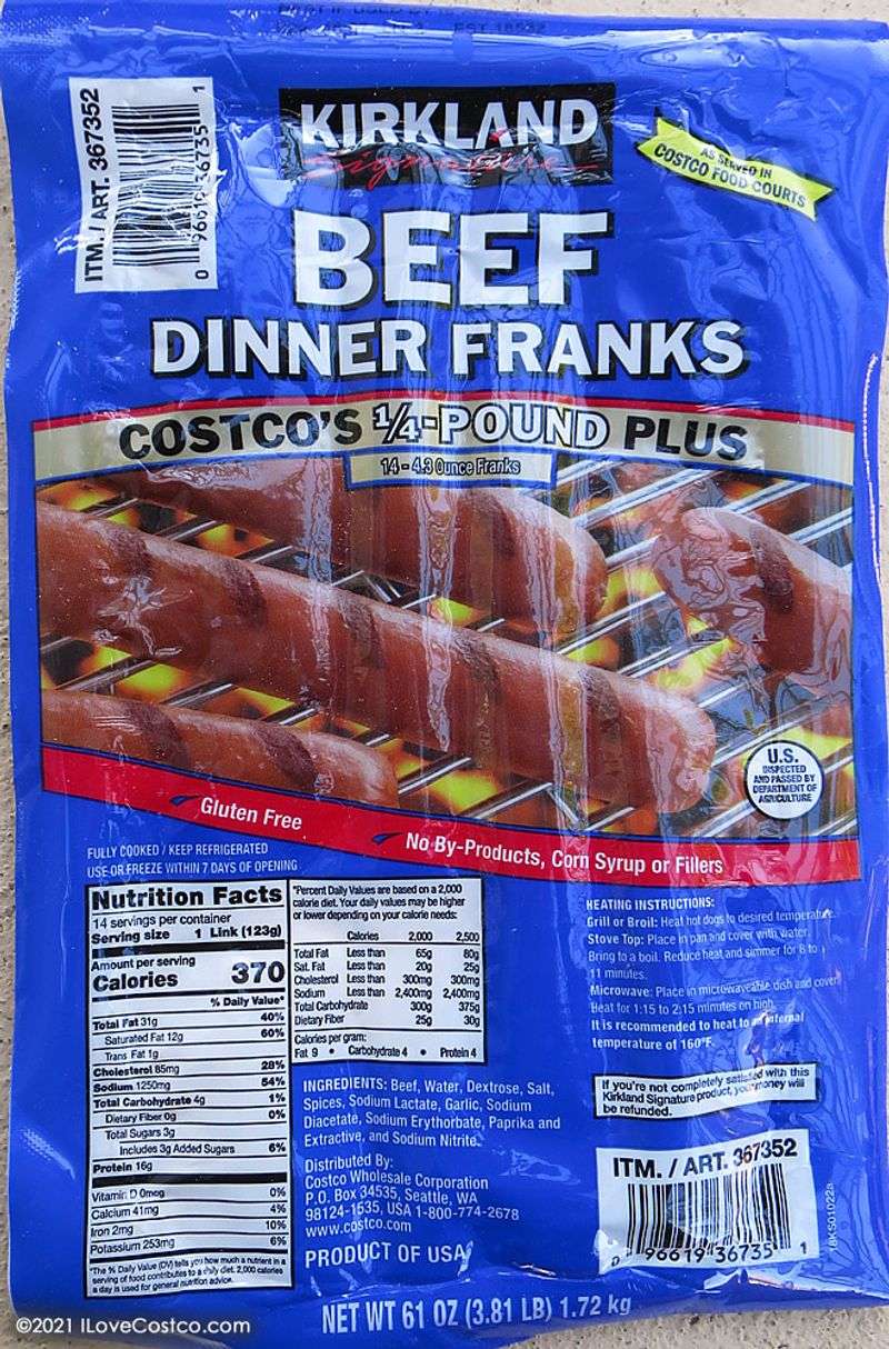 Kirkland Signature Beef Dinner Franks