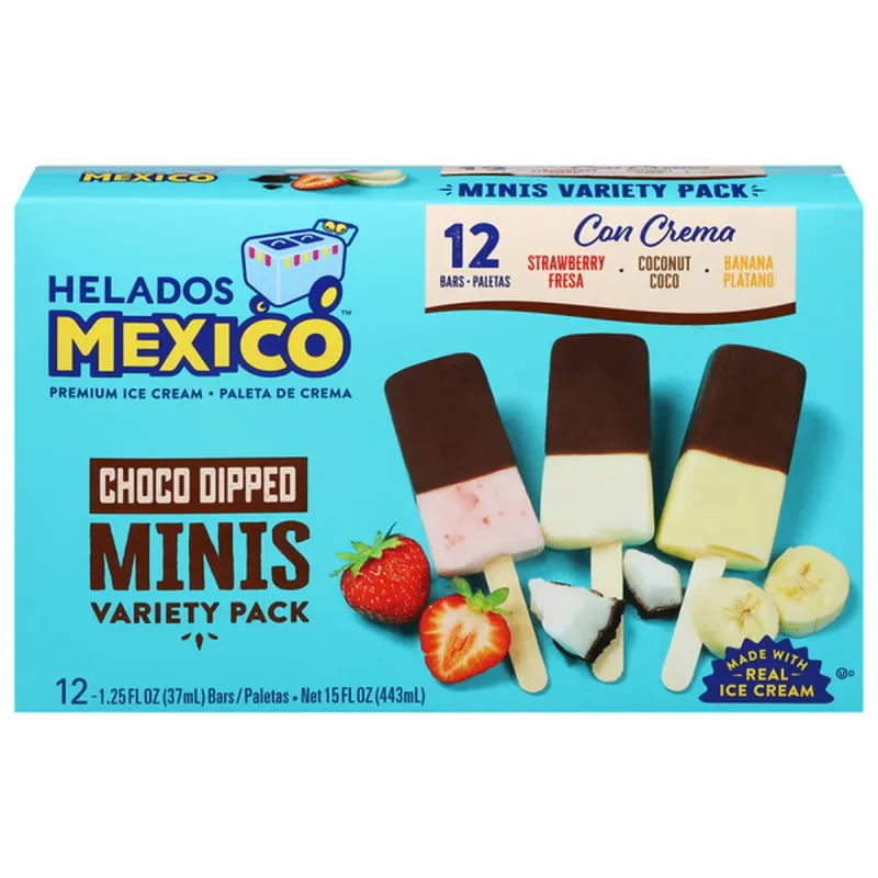 Helados Mexico 12-Pack Mini Chocolate Dip Variety Cream: Double Trouble