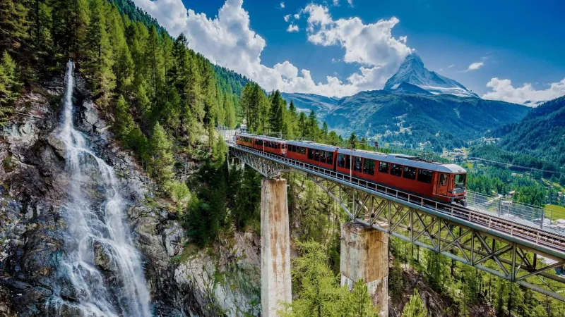 Rail Journey Through the Swiss Countryside