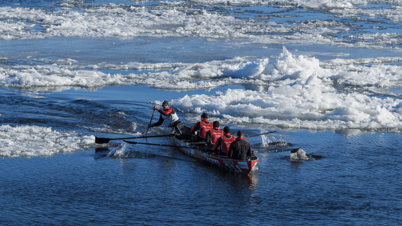 Ice Canoeing on the Saint Lawrence River