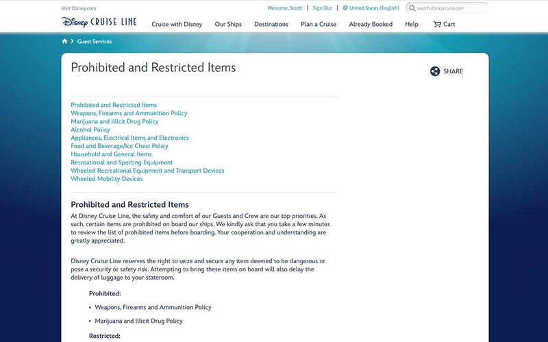 Disregarding Cruise Line Policies