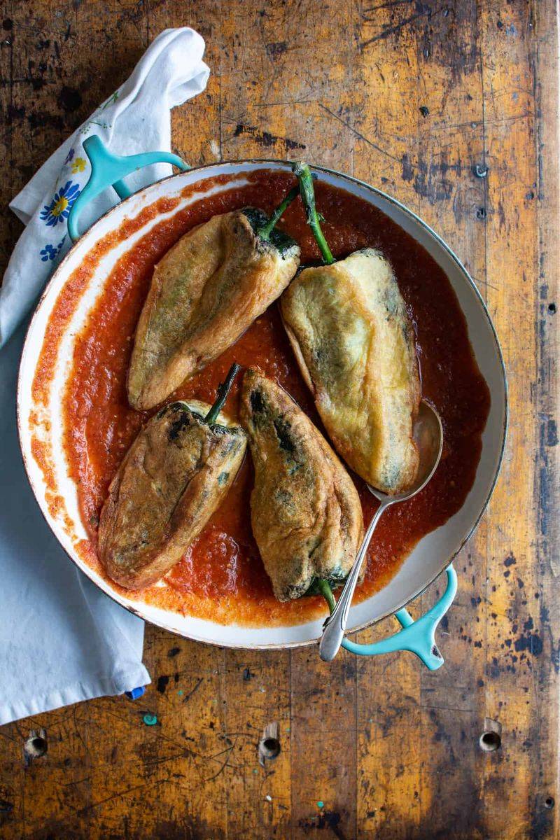 Heavy-Battered Chiles Rellenos