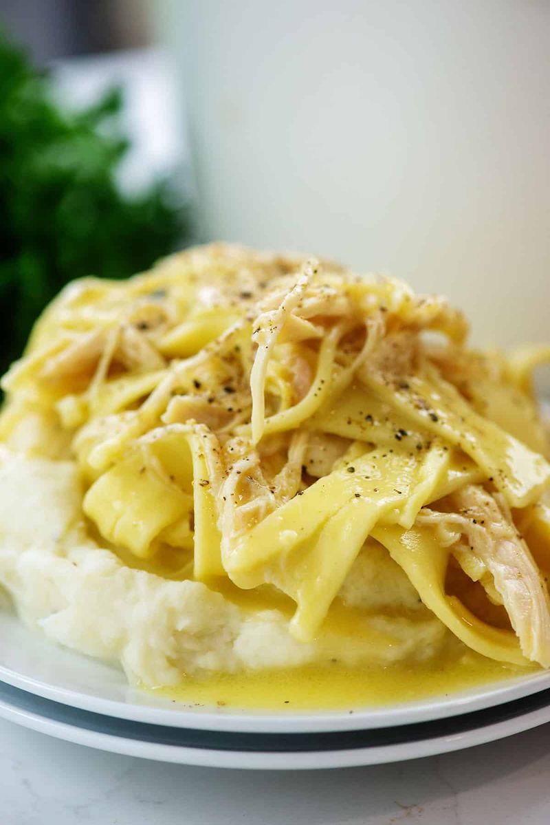 Oklahoma – Chicken and Noodles Over Mashed Potatoes