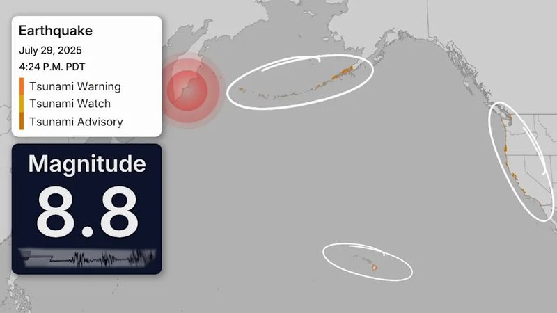 Tsunami Alerts Issued Across Pacific—Then Gradually Downgraded