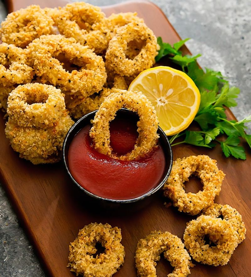 Crumbed and Fried Calamari Rings