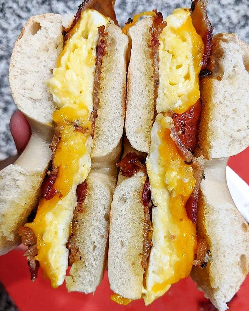 Einstein Bros. Everything Bagel with Egg & Cheese