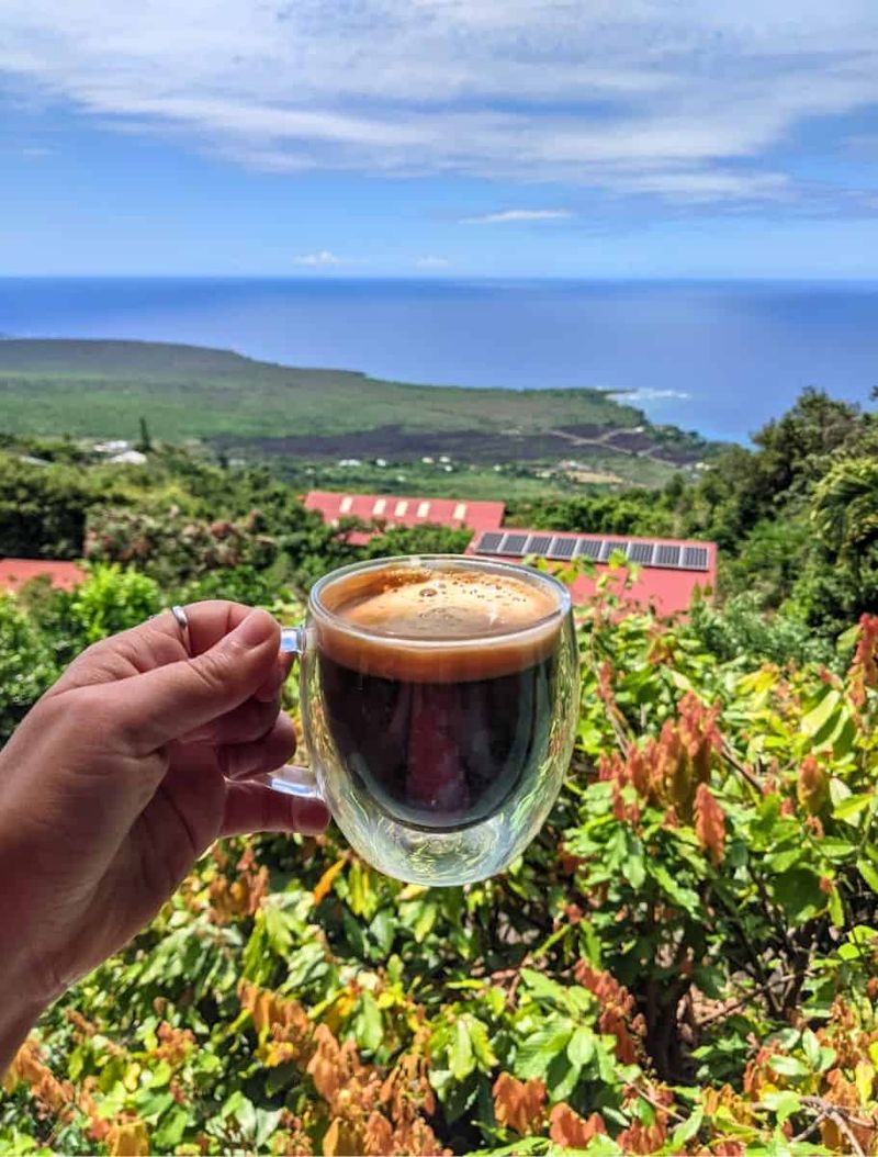 Sampling Kona Coffee