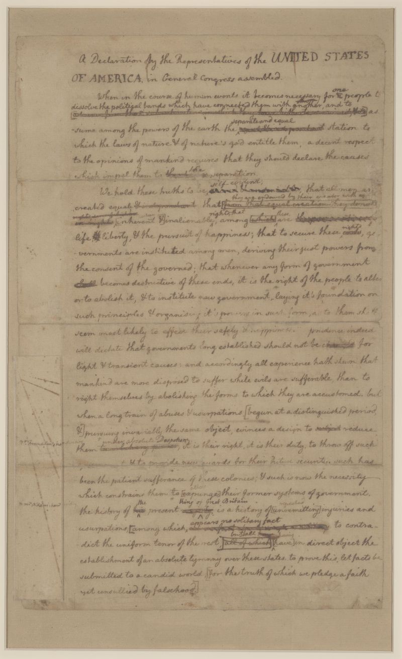 The Declaration of Independence Rough Draft Sits in the Vault