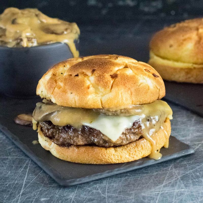 Savory Mushroom Swiss Burger