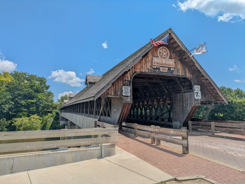 Covered Bridge and Leather Shop