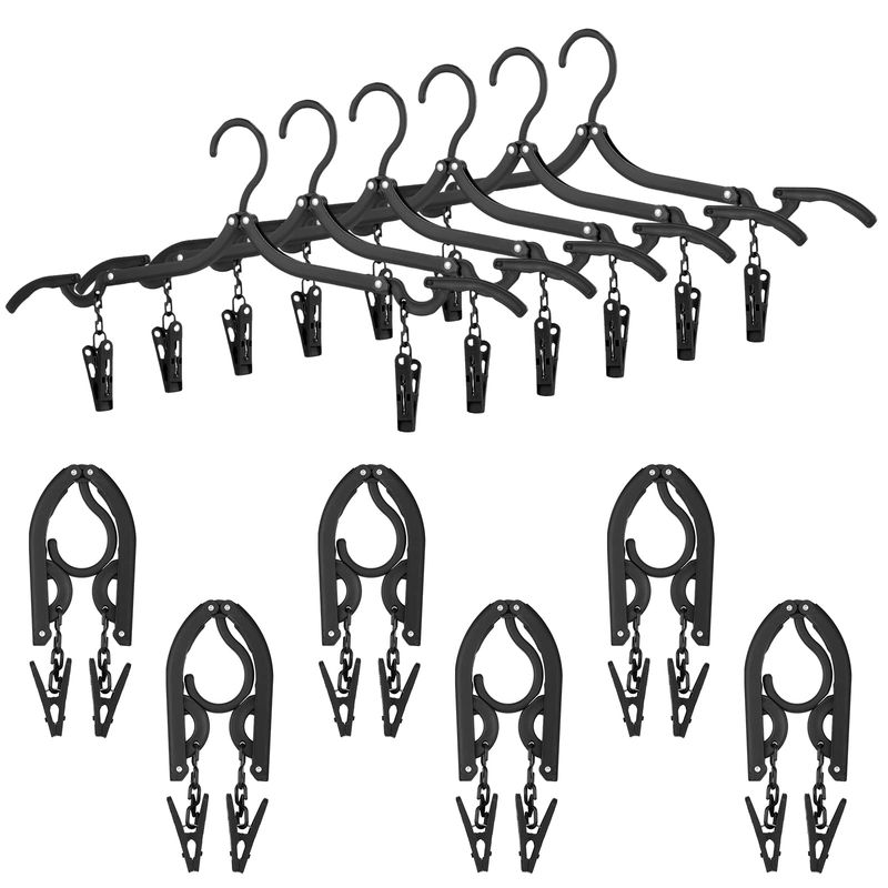 HOUSE DAY Foldable Travel Hangers (20‑Pack with Clips)