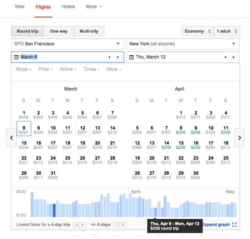 Track prices and use flexible-date tools before you buy