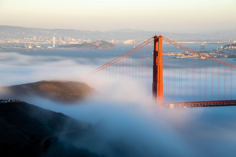 Golden Gate Bridge's Foggy Embrace