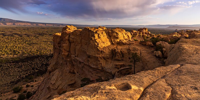 Gaze Across Lava Fields from Sandstone Bluffs