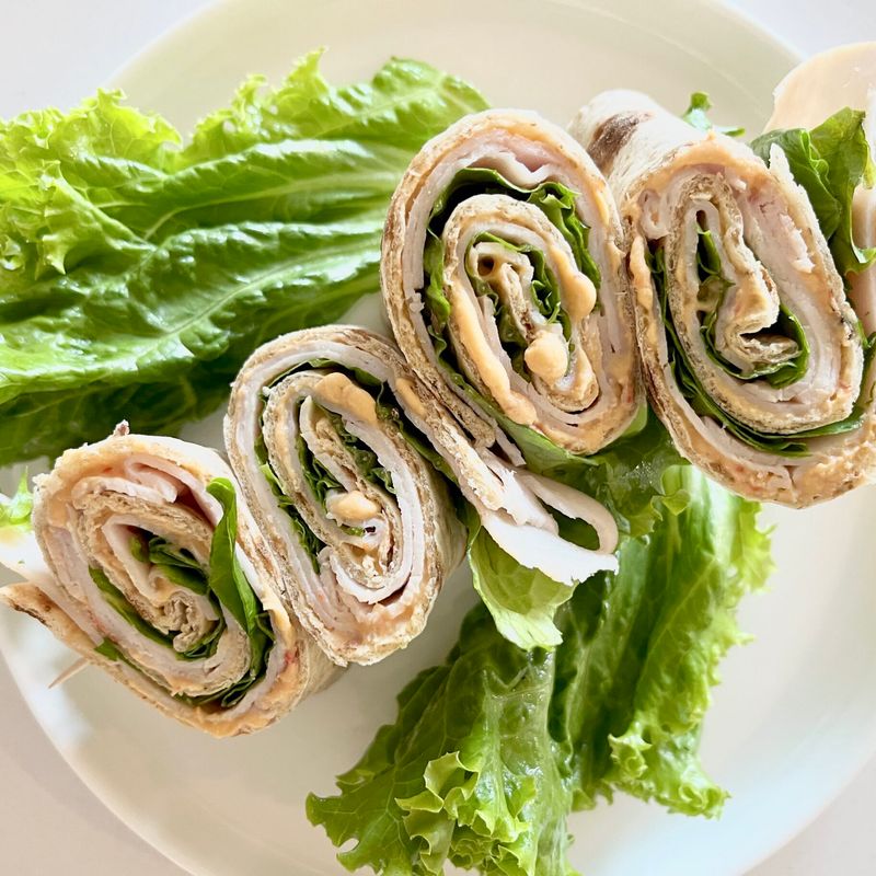 Turkey and Hummus Lettuce Wraps
