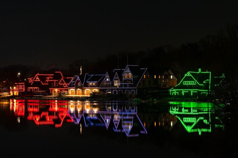 Walk the Schuylkill Banks Boardwalk and see Boathouse Row at night