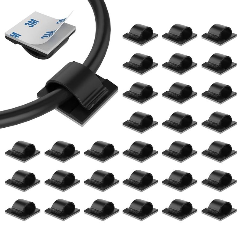 Cable Management Clips with Adhesive Backing