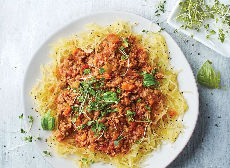 Spaghetti Squash with Turkey Bolognese