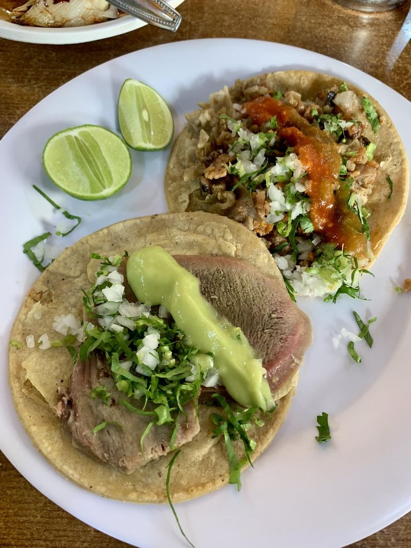 Cow tongue tacos