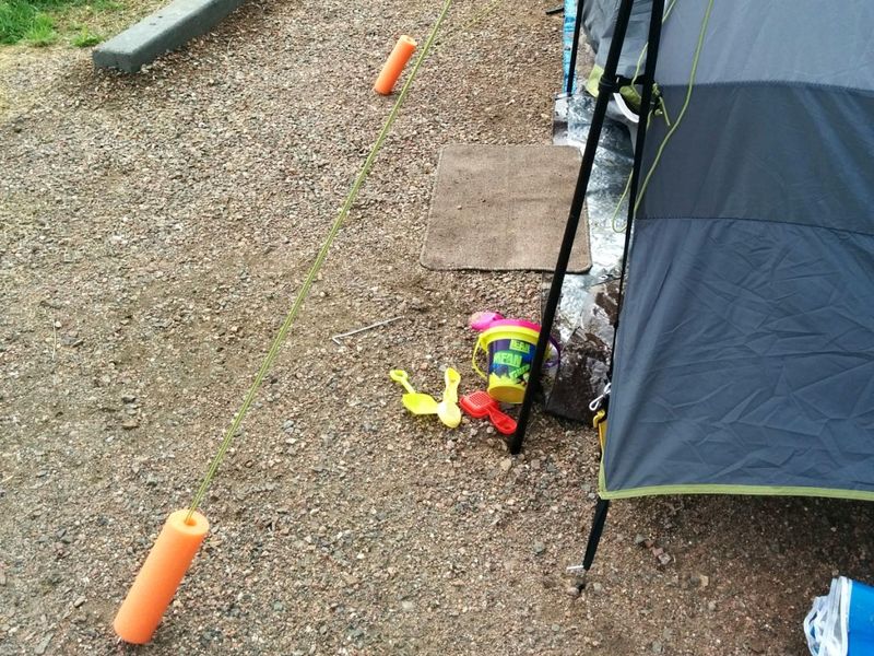Cover Tent Stakes to Prevent Tripping
