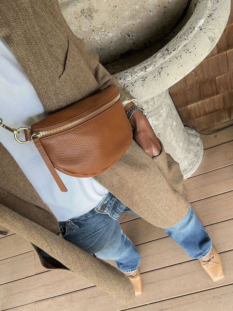 Quince Italian Pebbled Leather Sling Bag