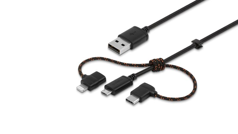 3-in-1 Charging Cable (Lightning + USB-C + Micro-USB)