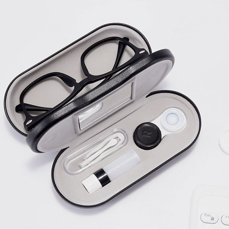 Spare glasses + contact-lens hygiene kit