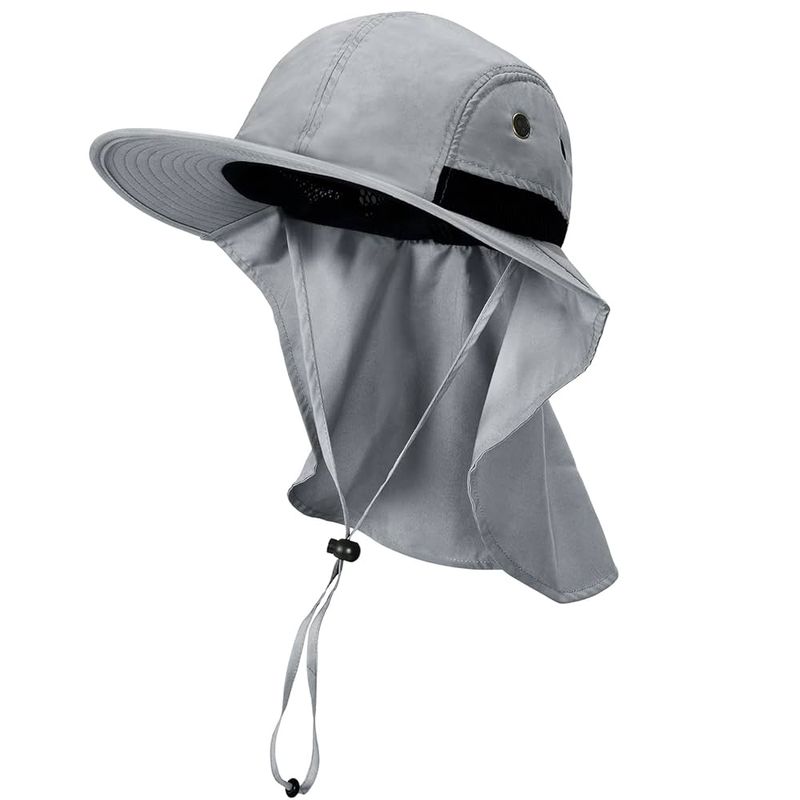 Wide-Brim Sun Hat or Cap + Neck Cape