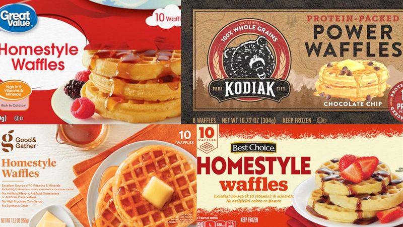 Frozen Waffles (multiple brands including Kodiak, Great Value)