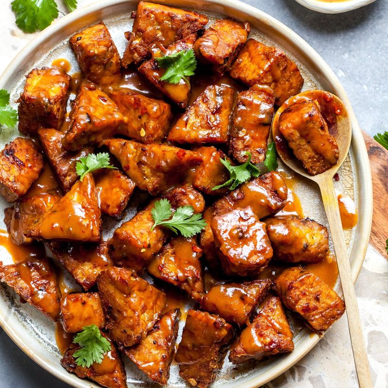 Grilled Tempeh with Peanut Sauce