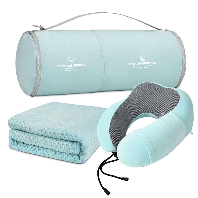 Neck Pillow & Compact Blanket