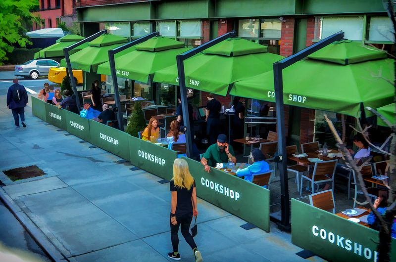 Cookshop's Bustling 10th Avenue Sidewalk Scene