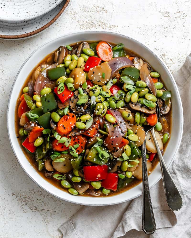 Edamame Stir-Fry with Brown Rice