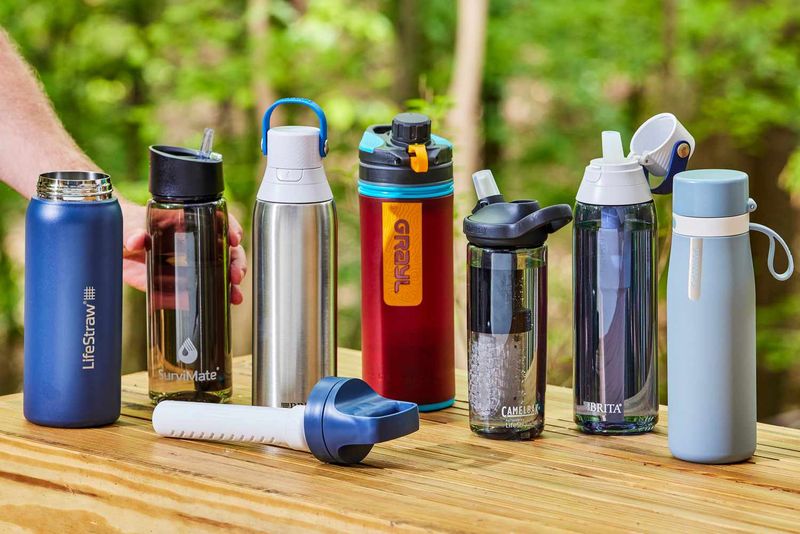 Empty reusable water bottle + purification
