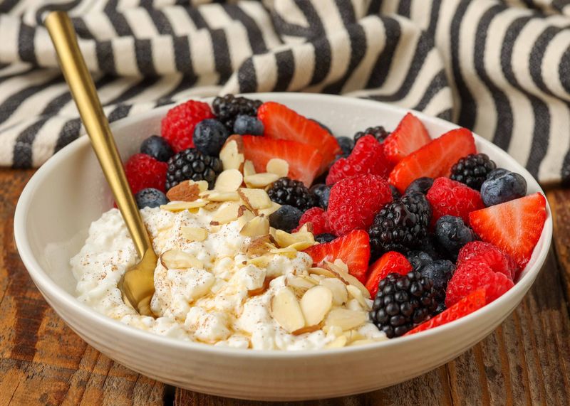 Cottage Cheese Bowl with Berries and Almonds