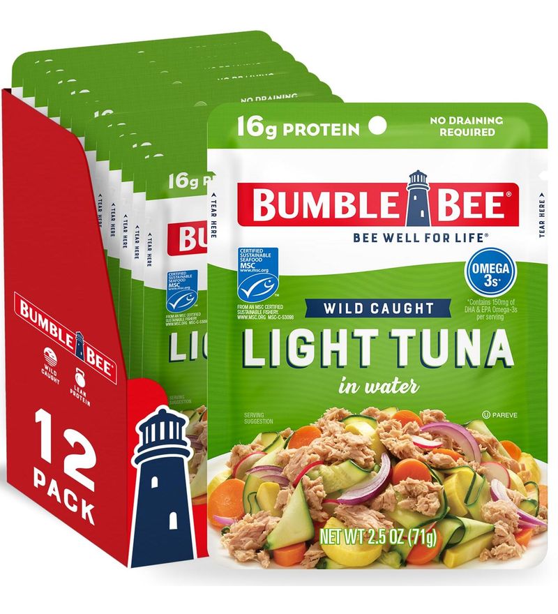 Tuna or salmon pouches