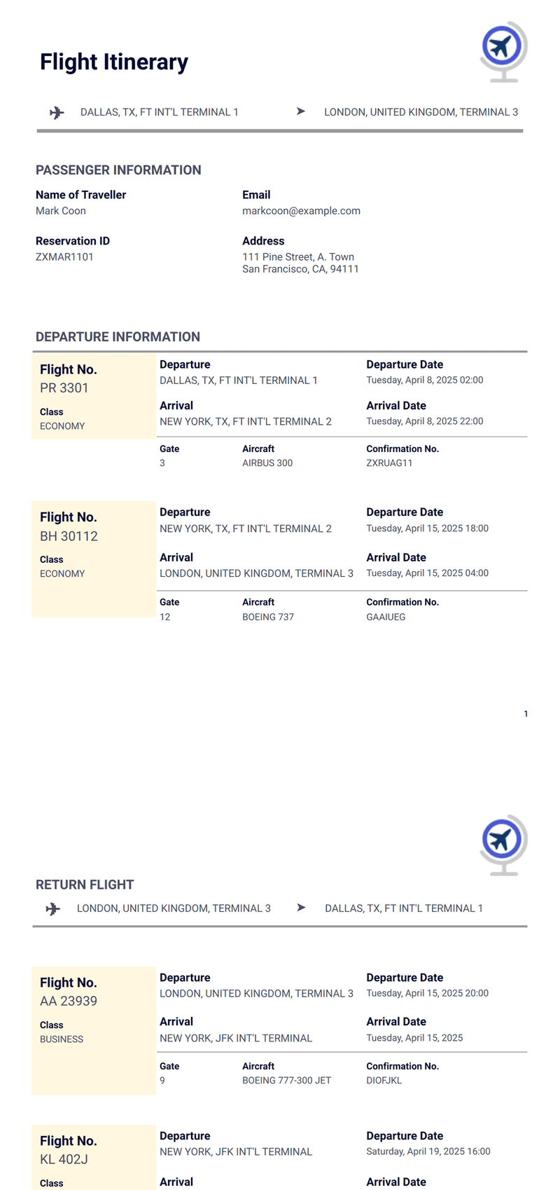 Print Your Flight and Hotel Confirmations