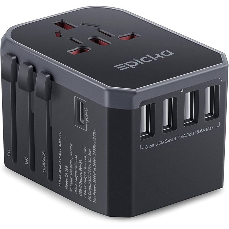 Universal Travel Adapter & USB Ports