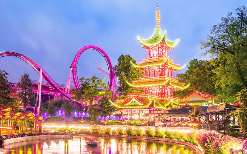 Tivoli Gardens (Copenhagen, Denmark) – Opened 1843