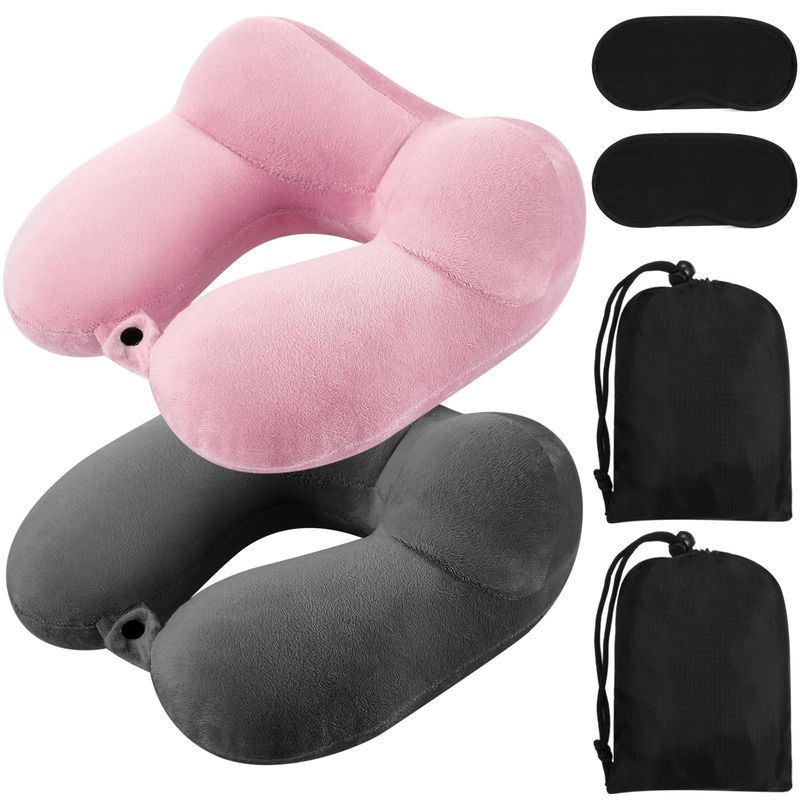 Sintuff 2‑Pack Inflatable Travel Pillow