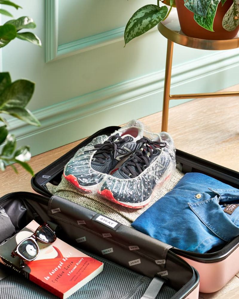 Use a Shoe Bag (or Shower Cap Trick)