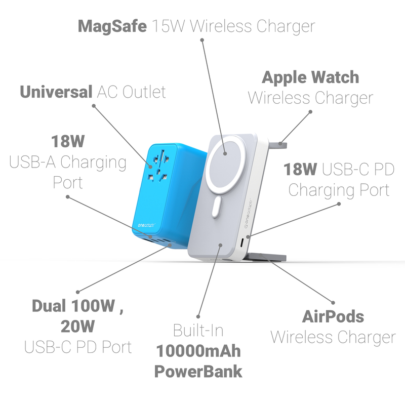 OneAdaptr OneGoWorld 5-in-1 Wireless Charging Station