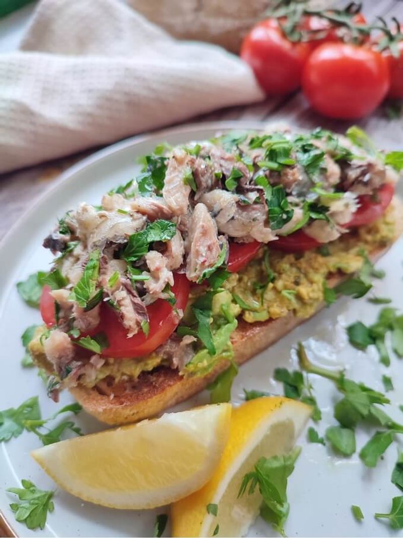 Sardine Toast with Avocado and Lemon