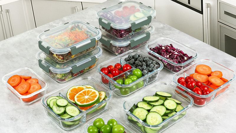 Glass Storage Containers with Silicone Lids